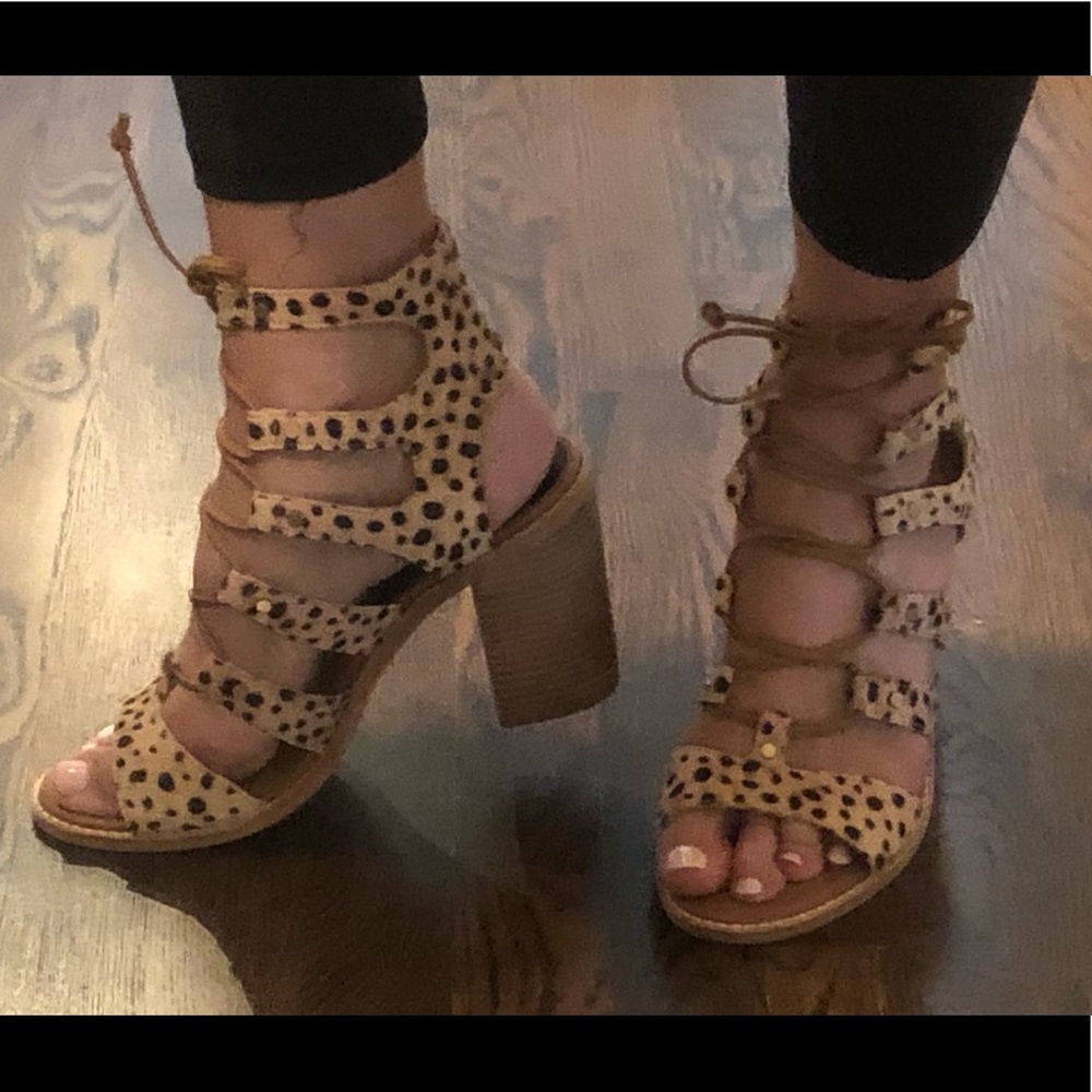 Dolce Vita Lace-Up Hair Calf and Leather Strap Sandals.  Get Ready To Wow!!!!